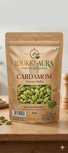 IDUKKI AURA PREMIUM CARDAMOM (GREEN GOLD) - 100gm